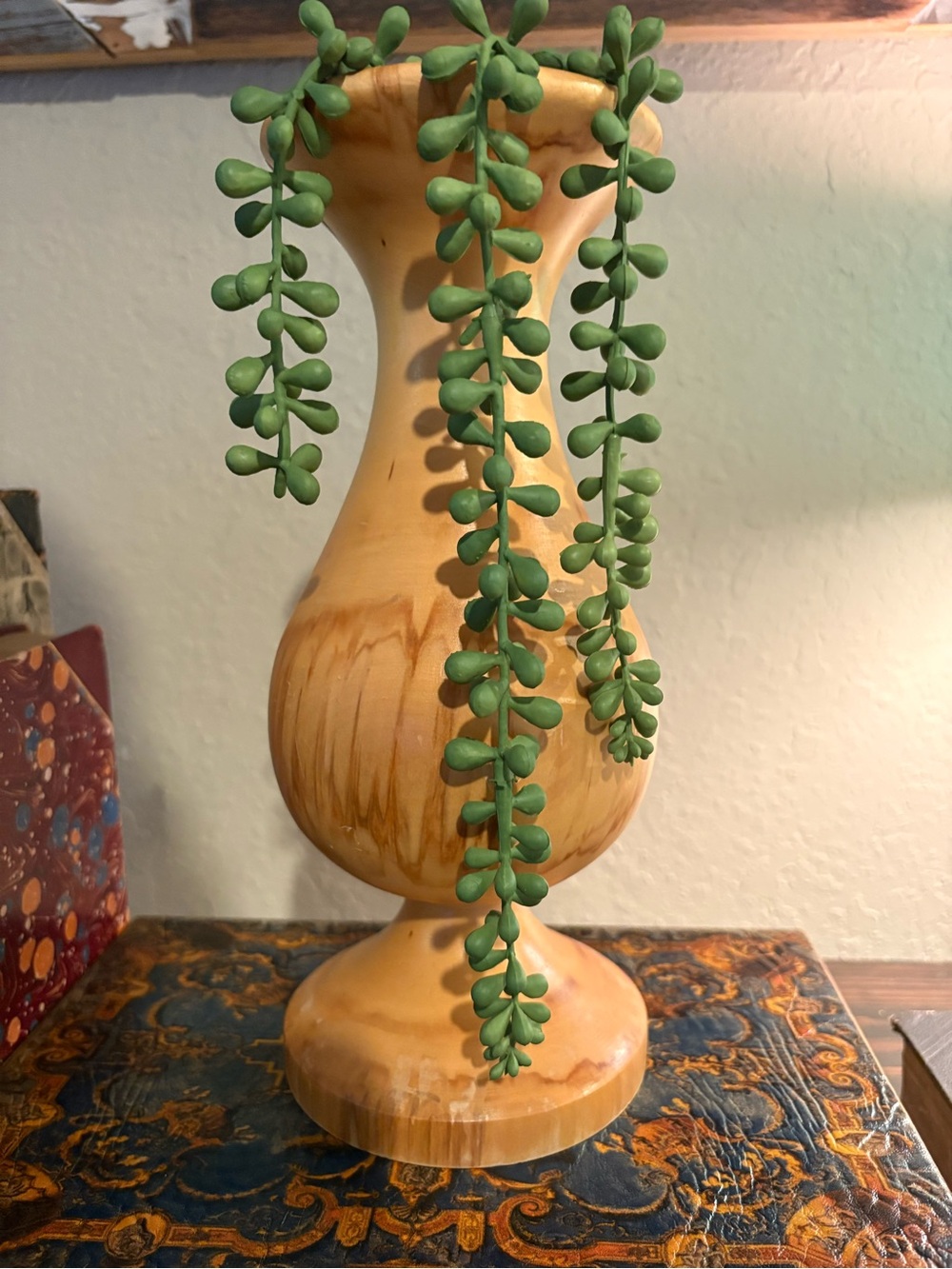 Vintage Wood Pedestal Planter